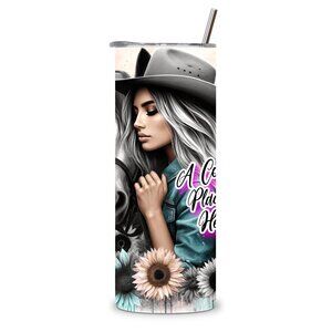 Custom Tumbler- A Cowgirls place is on Her Horse